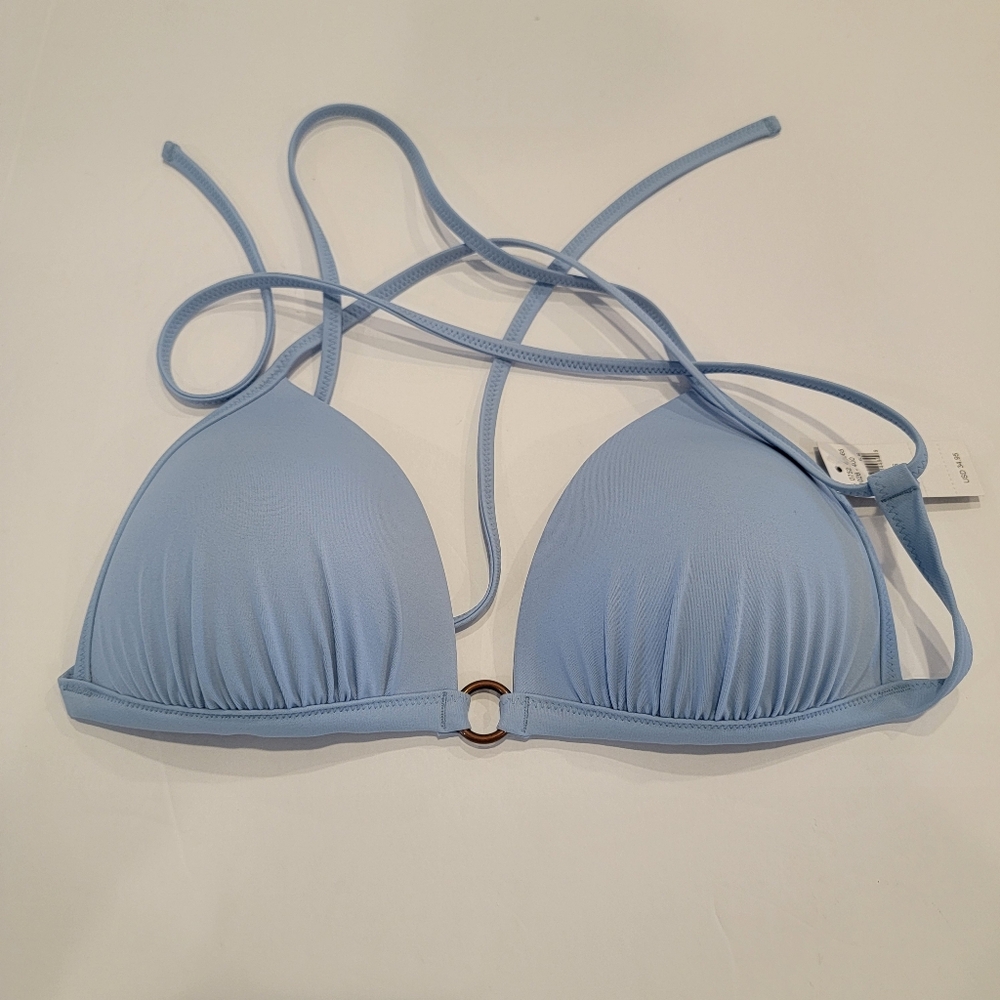 Aerie Perky Triangle Bikini Top Size Small Light Blue NWT!